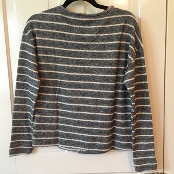 NWT Anthropologie Textured Sweatshirt Striped - Picture 7 of 8